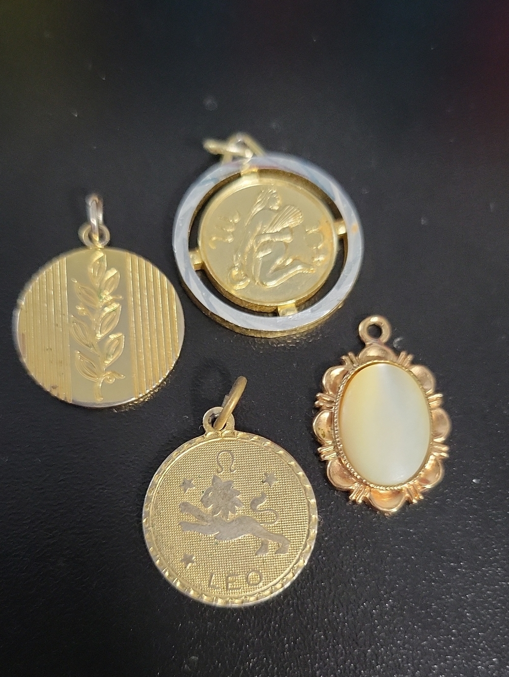 Gold Tone Zodiac &  Leo and Floral Motifs